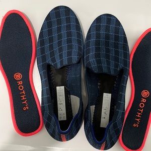 Navy blue plaid rothys